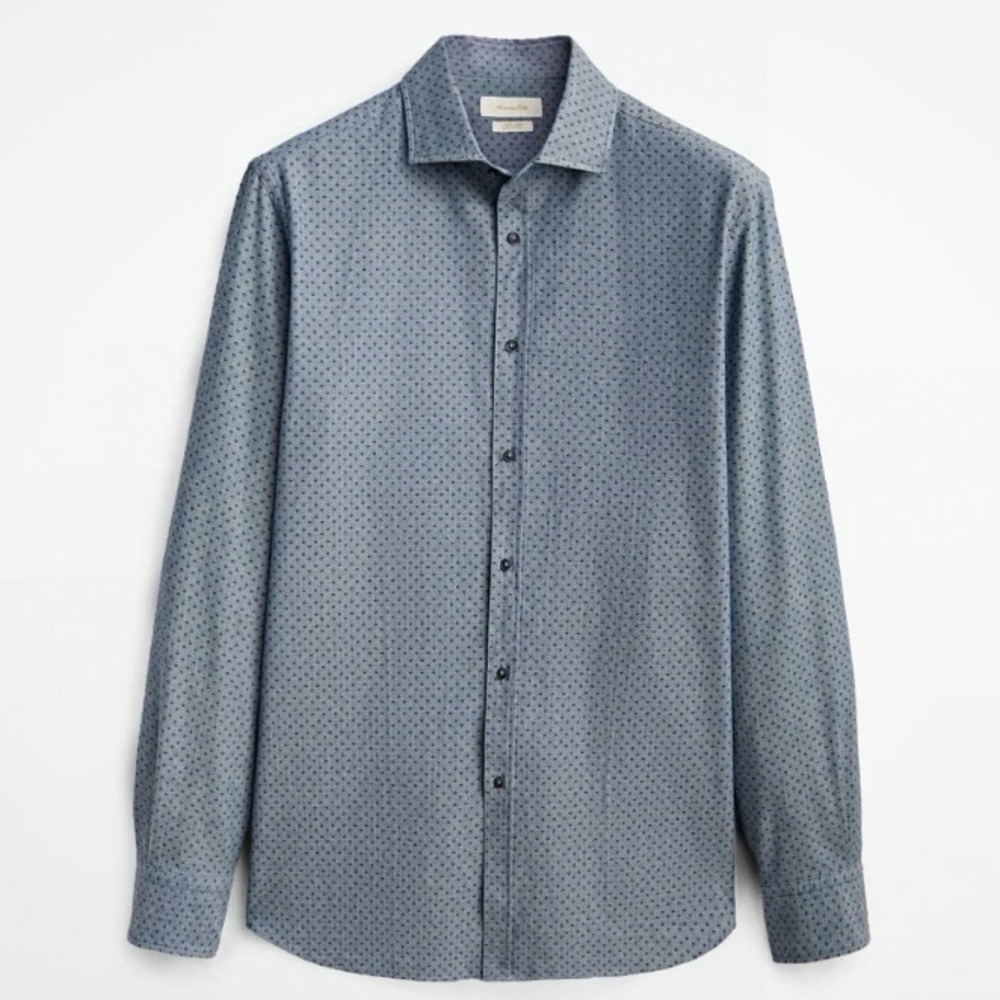 Massimo Dutti Italian Fabric Dress Shirt Mens small